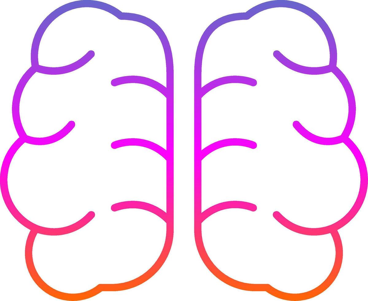 brain Line Gradient Icon vector