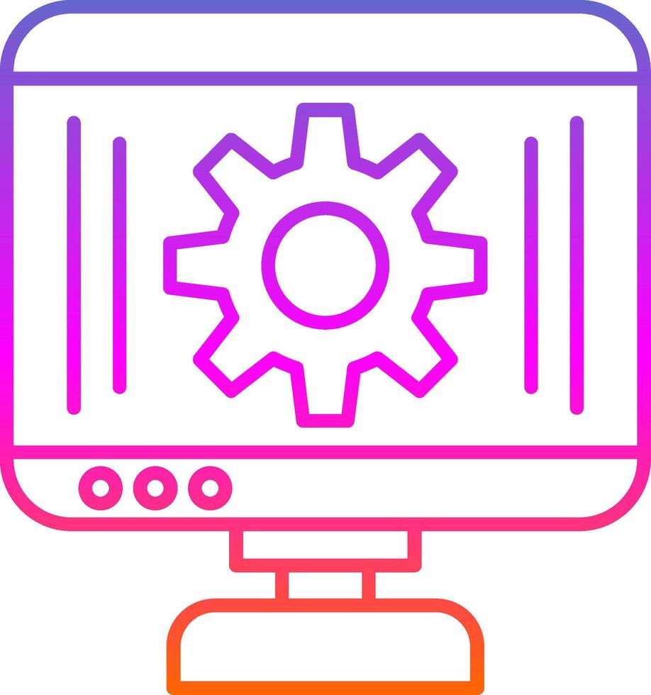 Monitor Line Gradient Icon vector