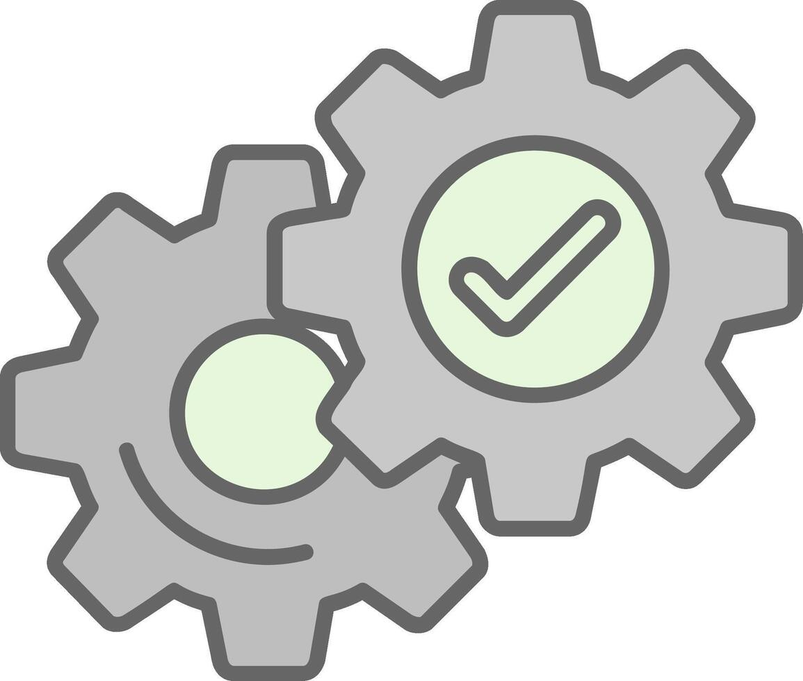 Setting Green Light Fillay Icon vector