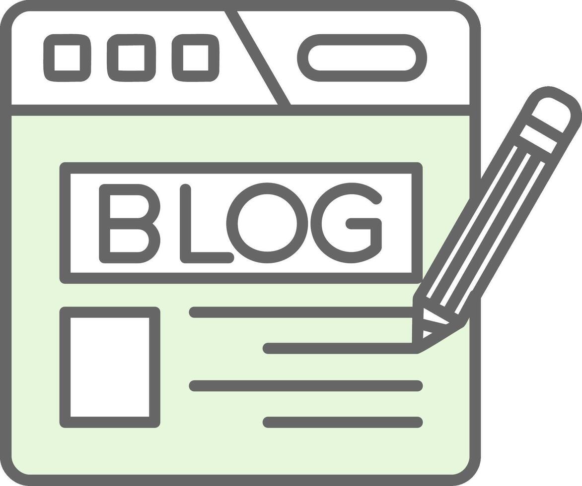 Blog Green Light Fillay Icon vector