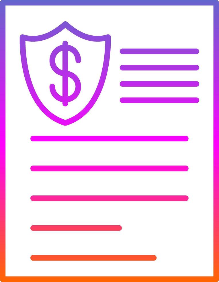 Insurance Line Gradient Icon vector