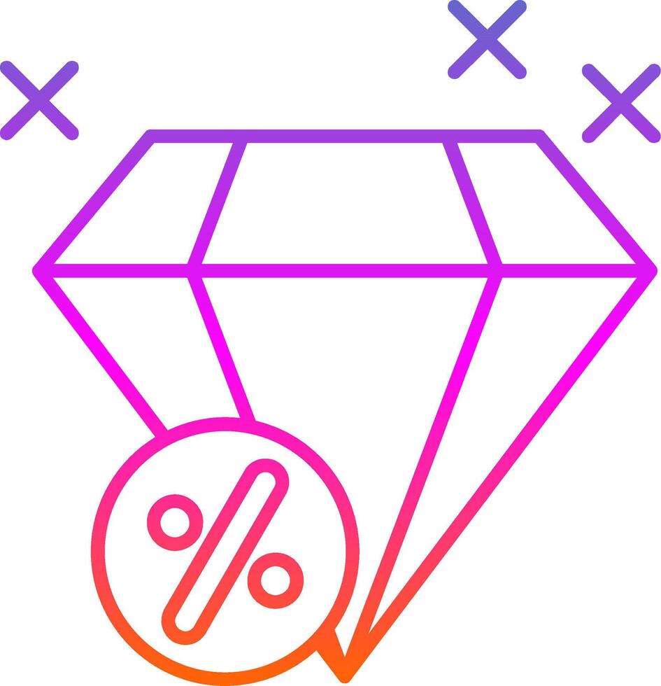 Diamond Line Gradient Icon vector