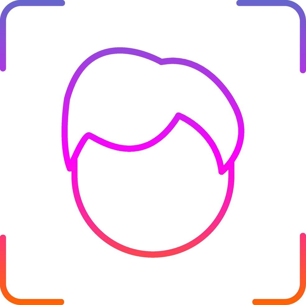 Face Scan Line Gradient Icon vector