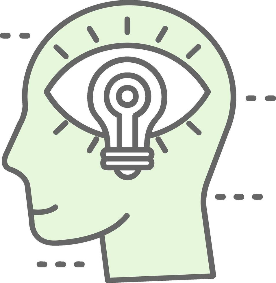 Visualization Green Light Fillay Icon vector