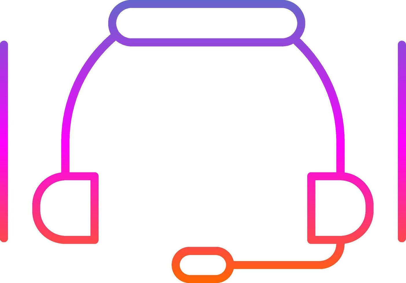 Headset Line Gradient Icon vector