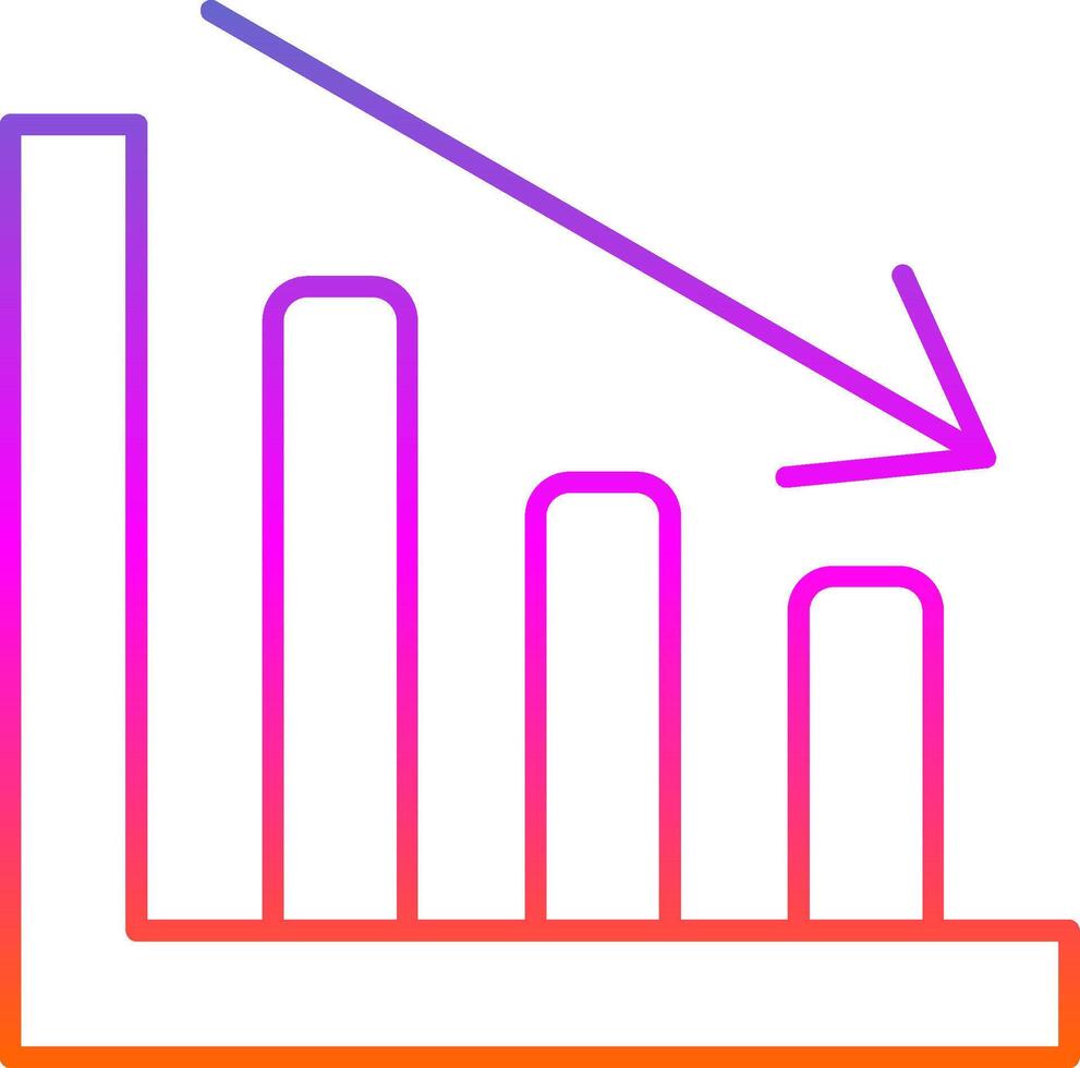 Line chart Line Gradient Icon vector