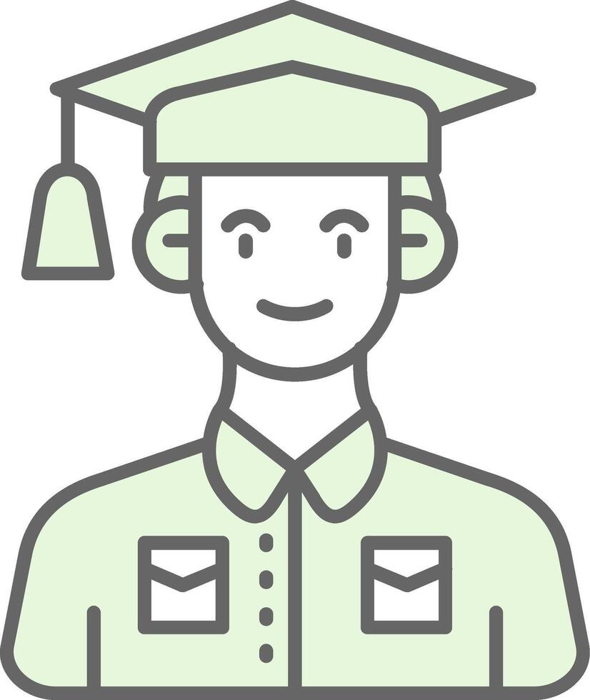 estudiante verde ligero relleno icono vector