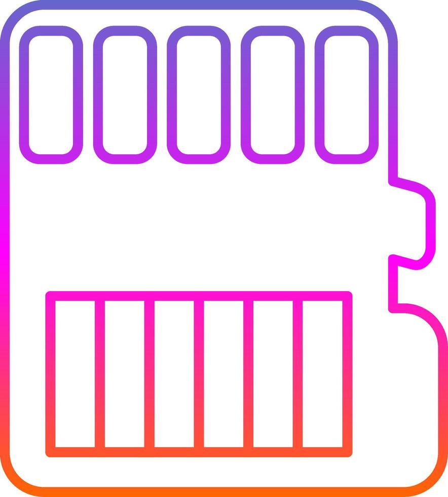 Memory Card Line Gradient Icon vector