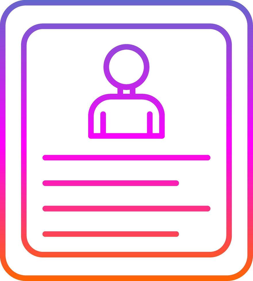 Curriculum Vitae Line Gradient Icon vector