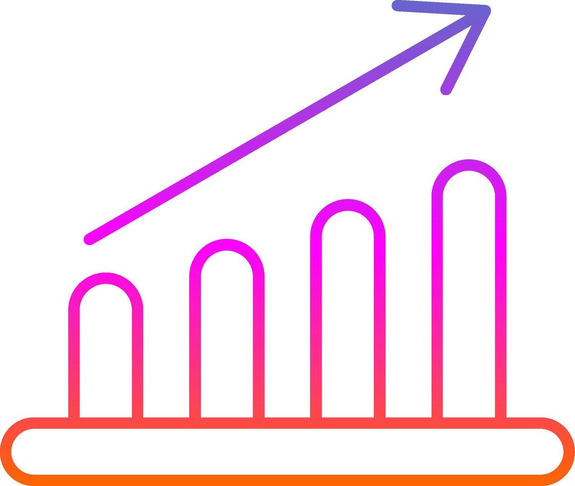 Graph Bar Line Gradient Icon vector