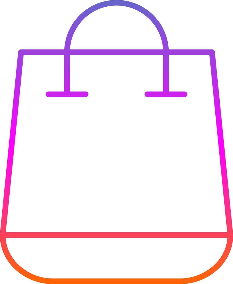 icono de gradiente de línea de bolsa de compras vector