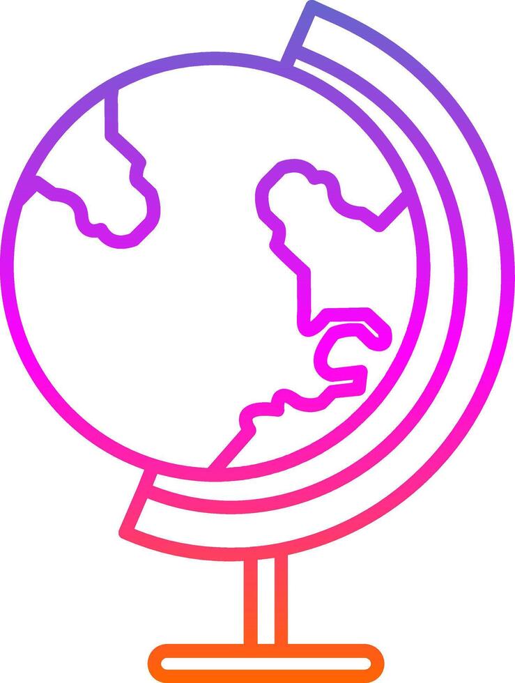Earth Globe Line Gradient Icon vector