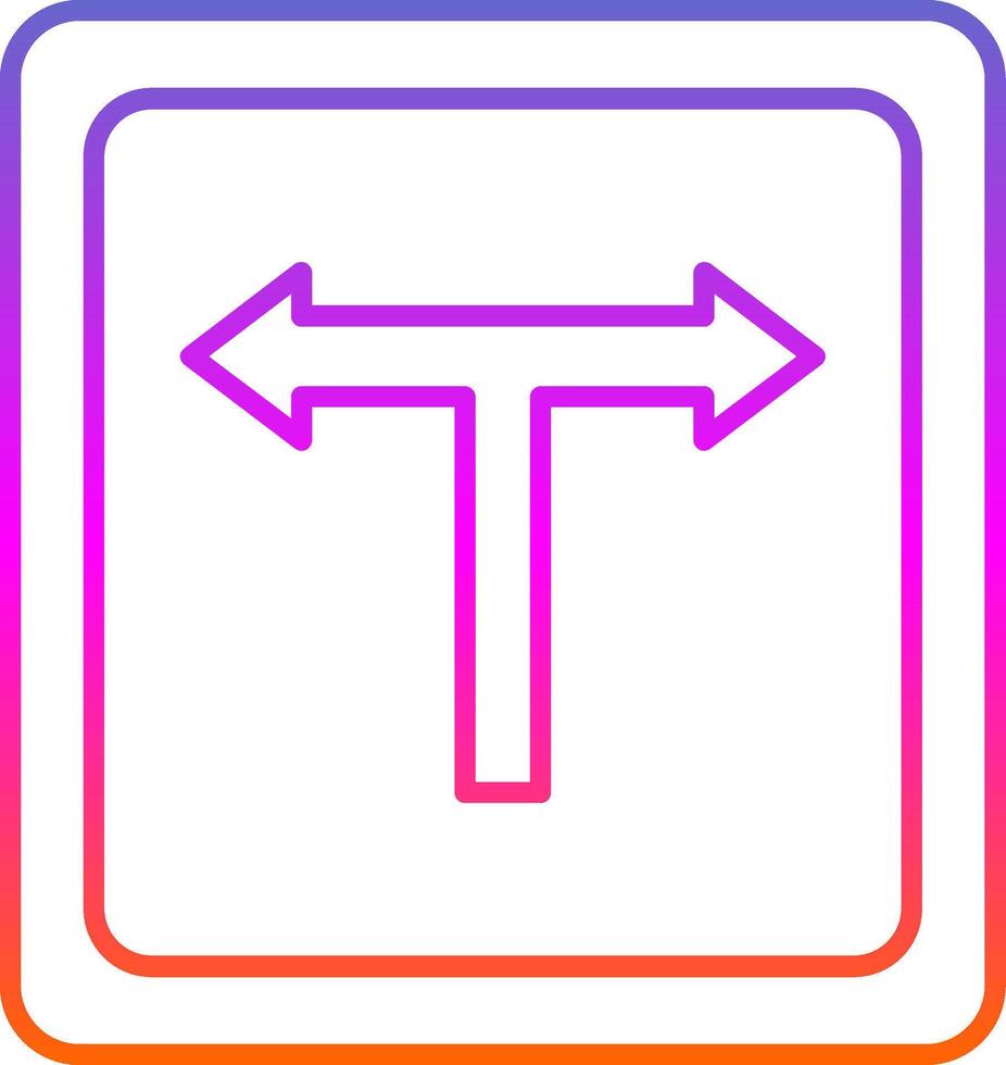 T Junction Line Gradient Icon vector