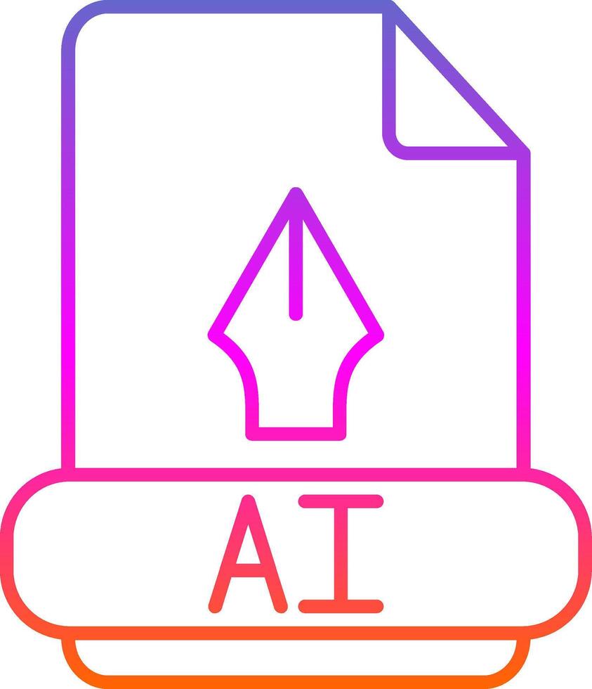 Ai Line Gradient Icon vector