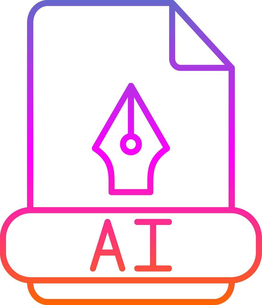 Ai Line Gradient Icon vector