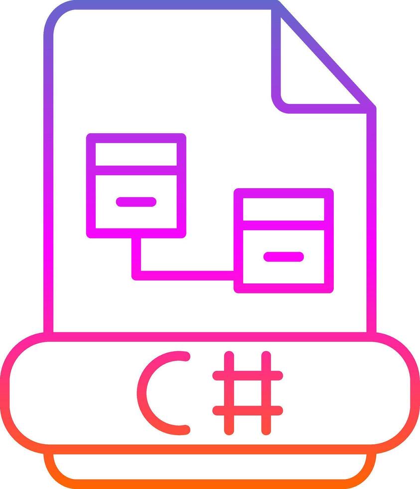 C Sharp Line Gradient Icon vector