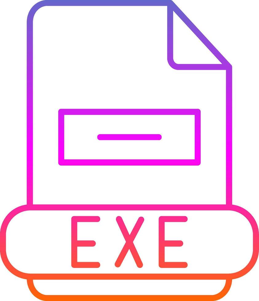 icono de gradiente de línea exe vector