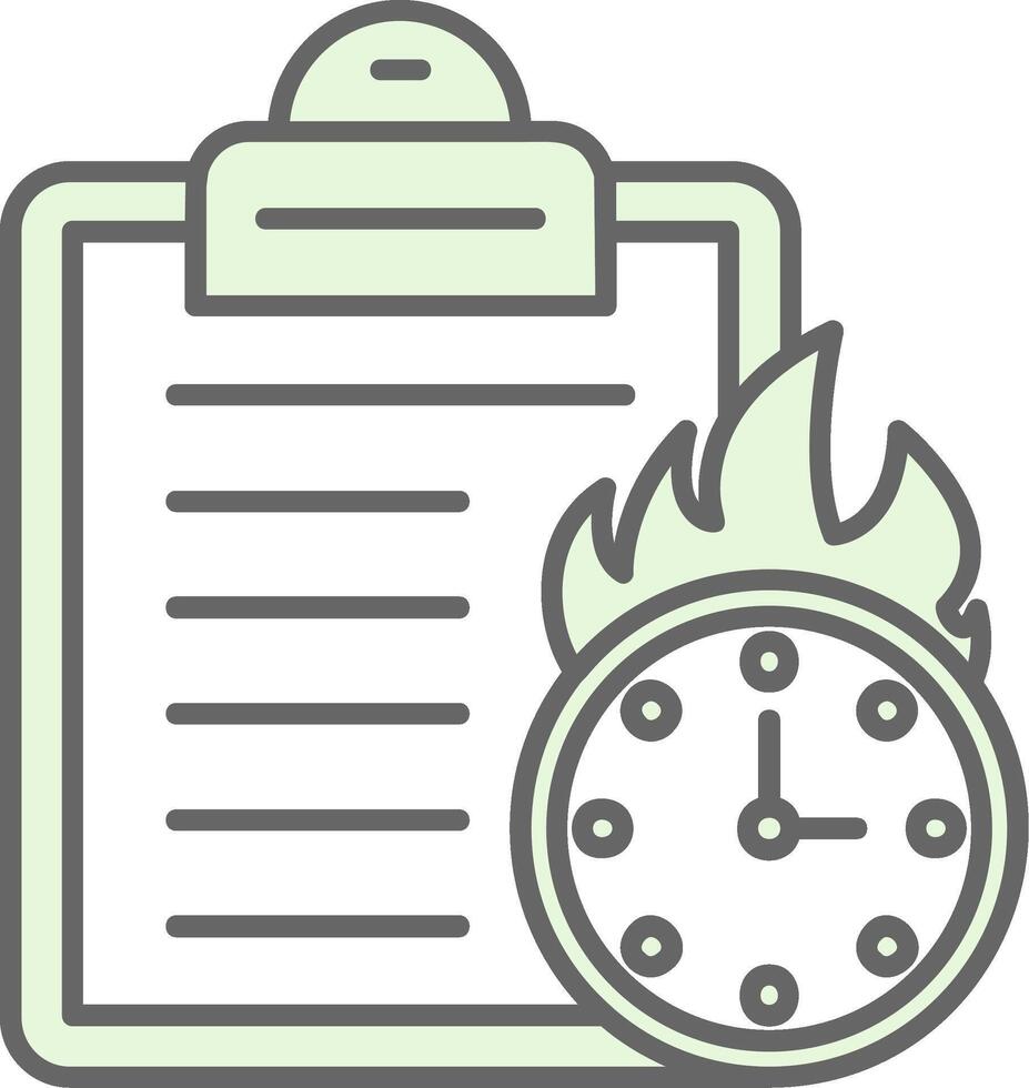 Deadline Green Light Fillay Icon vector