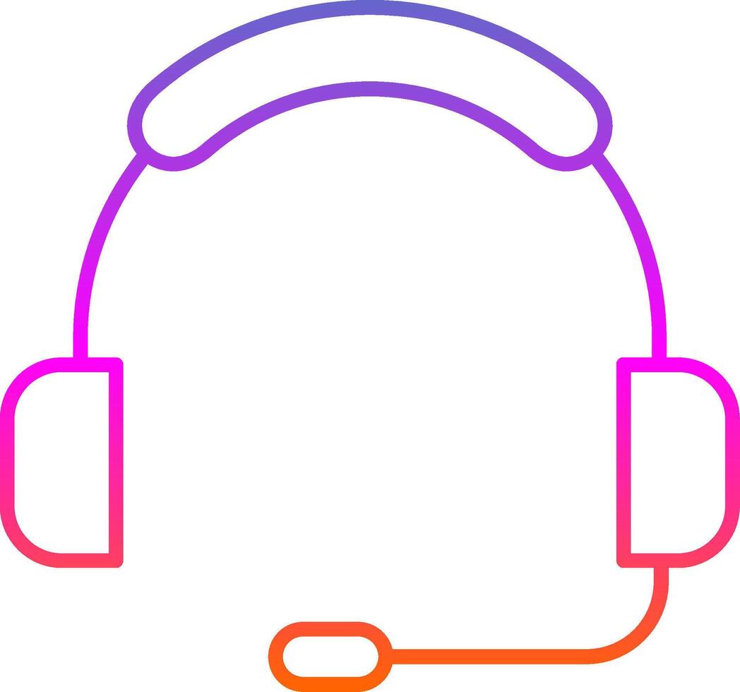 Headset Line Gradient Icon vector