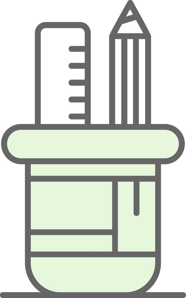 Pencil holder Green Light Fillay Icon vector