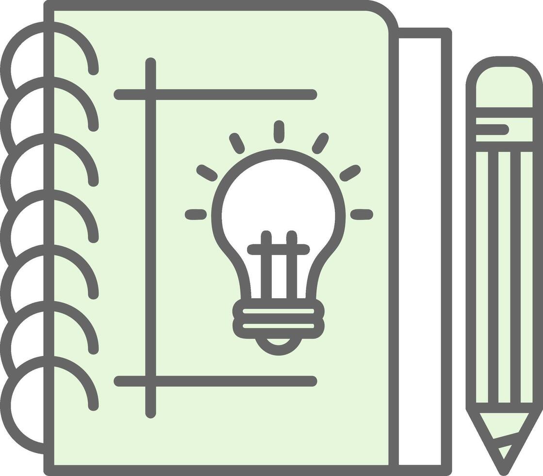 Sketchbook Green Light Fillay Icon vector