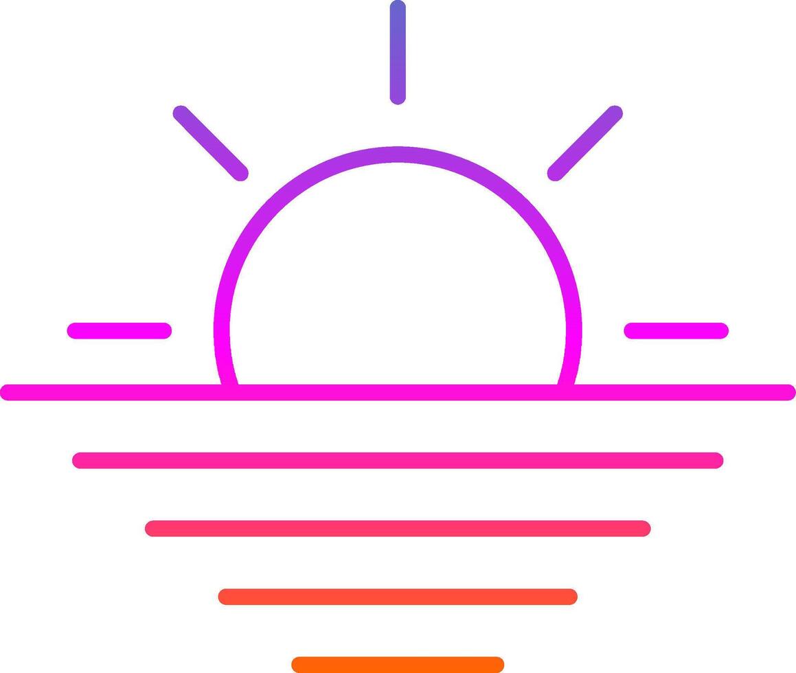 Sunset Line Gradient Icon vector