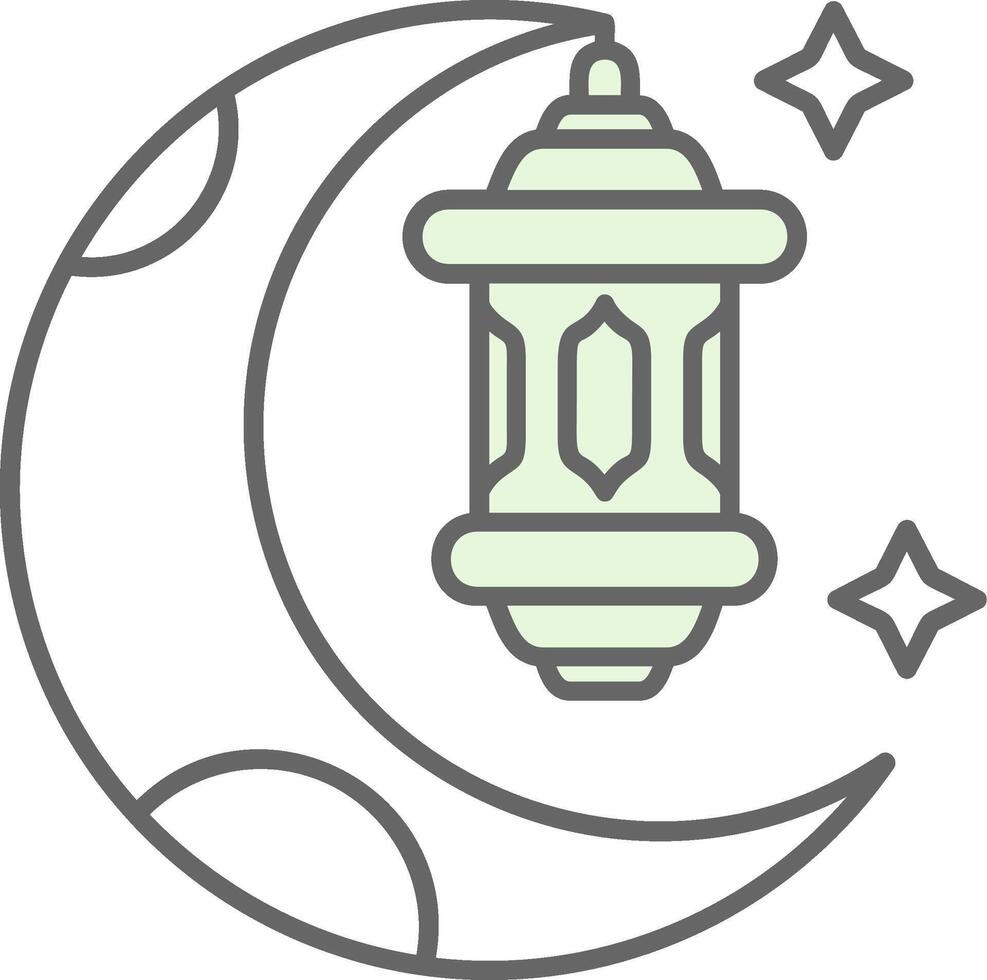 Ramadán verde ligero relleno icono vector