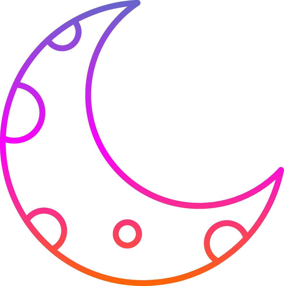 medio Luna línea degradado icono vector