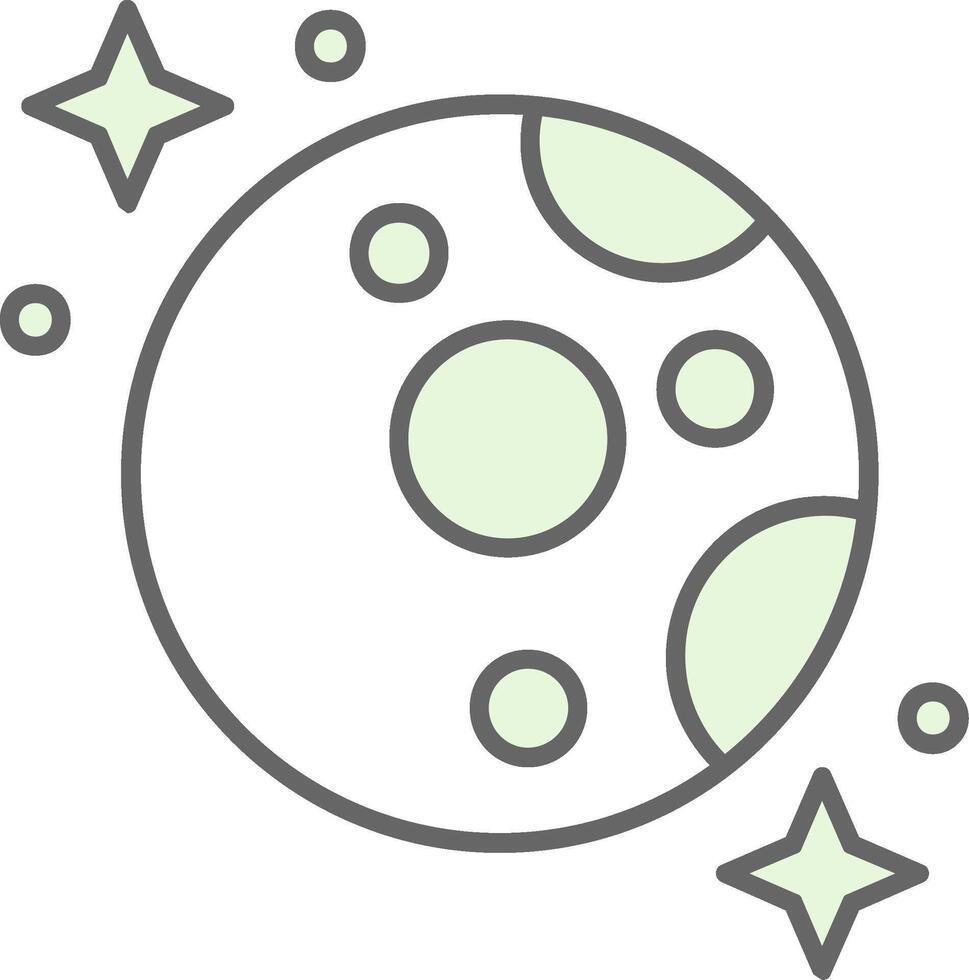 Luna verde ligero relleno icono vector
