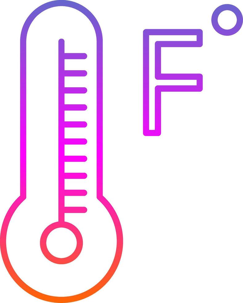 Fahrenheit Degrees Line Gradient Icon vector