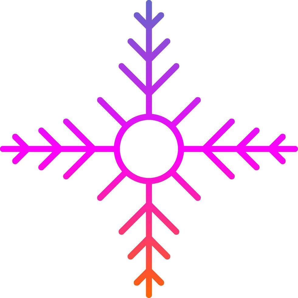 Snowflake Line Gradient Icon vector
