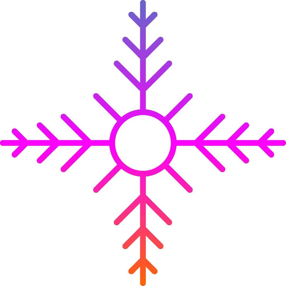 Snowflake Line Gradient Icon vector