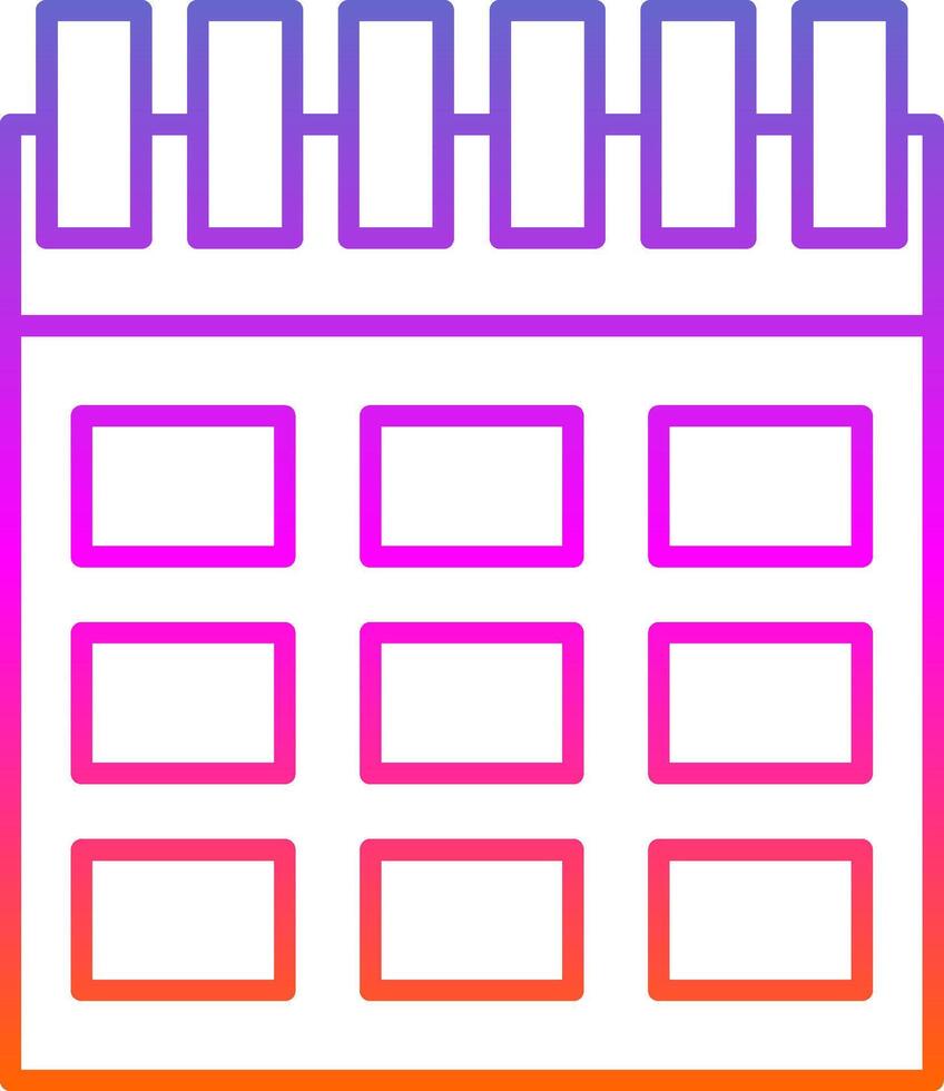 Calendar Line Gradient Icon vector