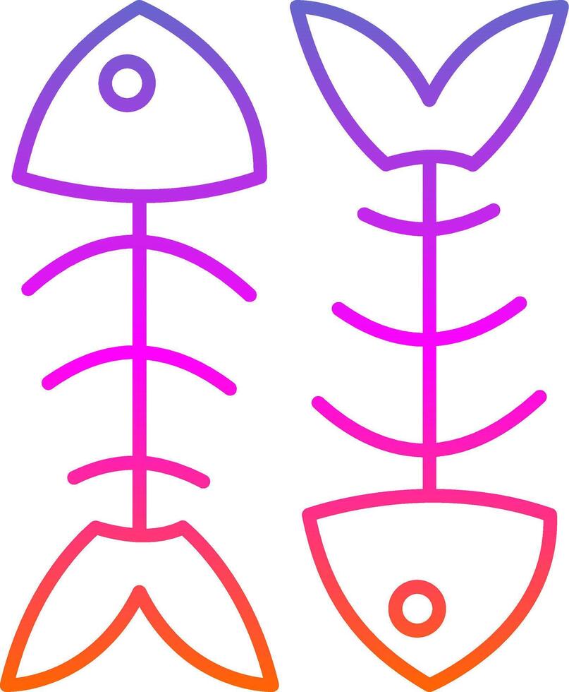 Fishbone Line Gradient Icon vector