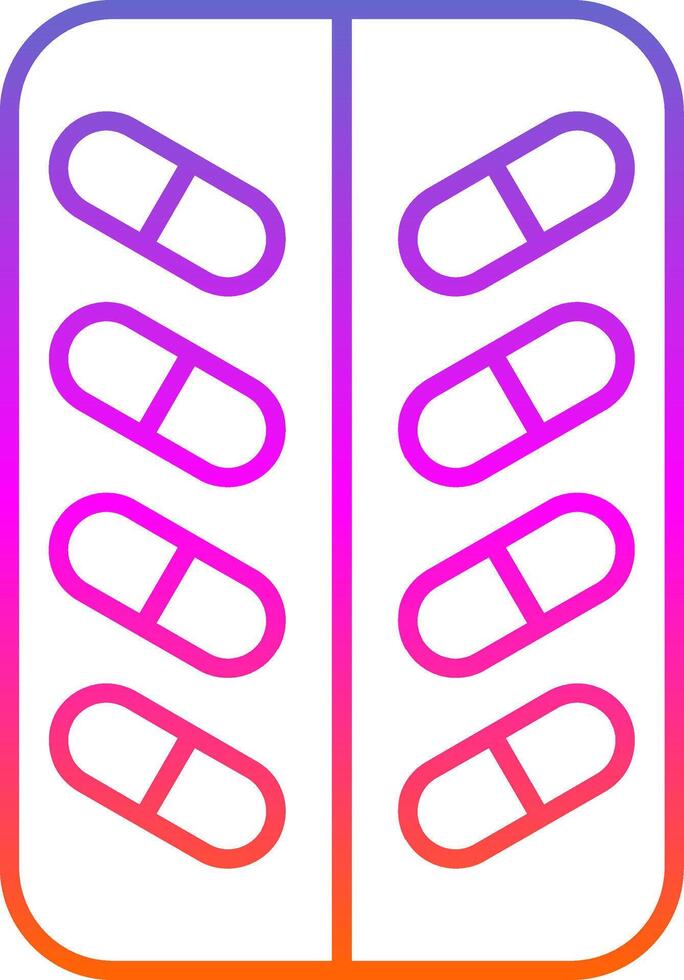 Pill Line Gradient Icon vector
