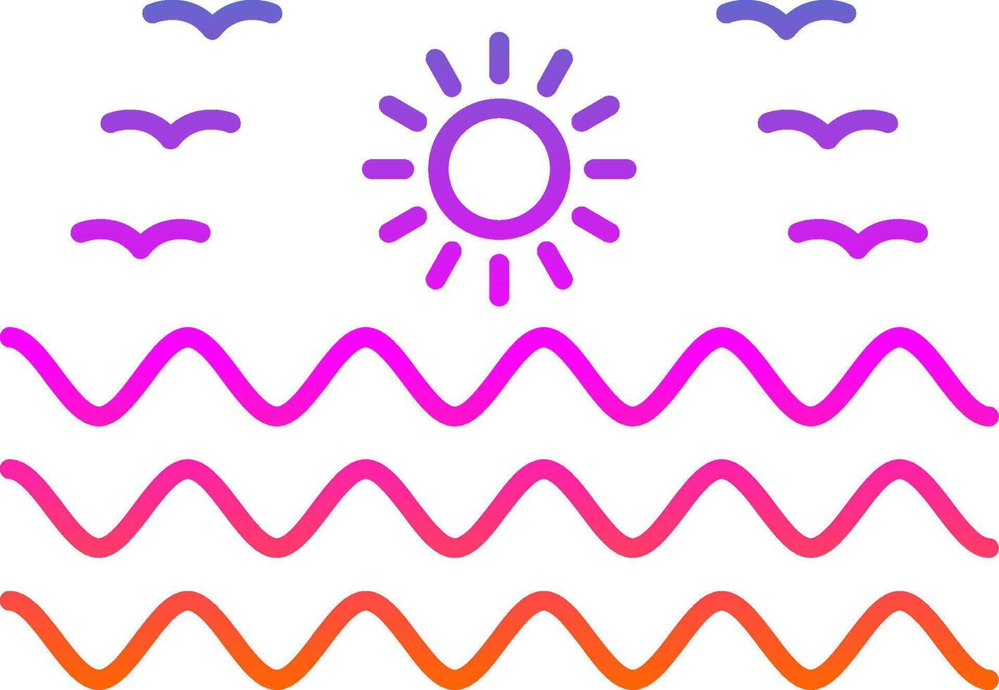 Sea Water Line Gradient Icon vector
