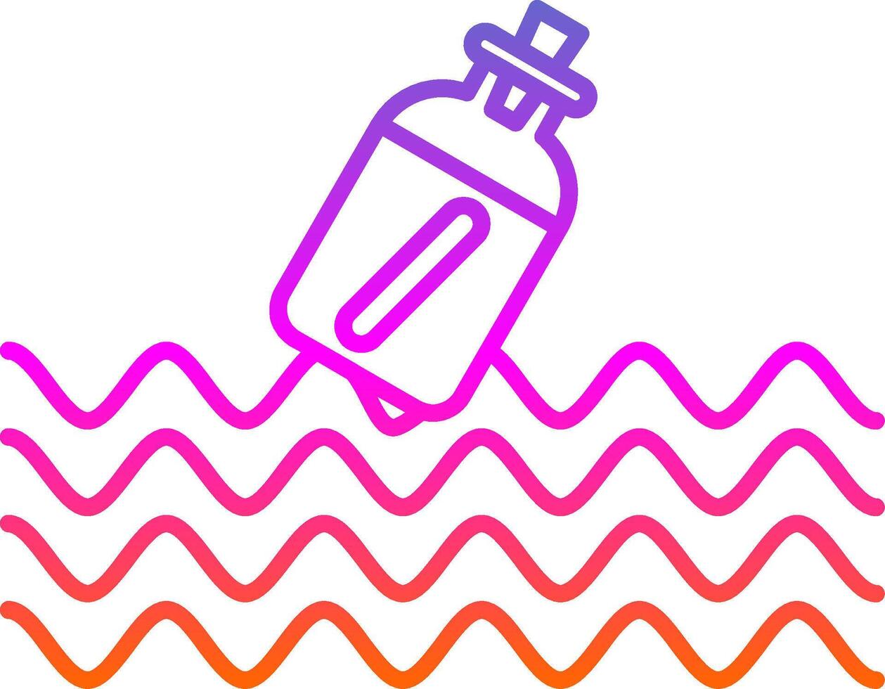 Message In A Bottle Line Gradient Icon vector