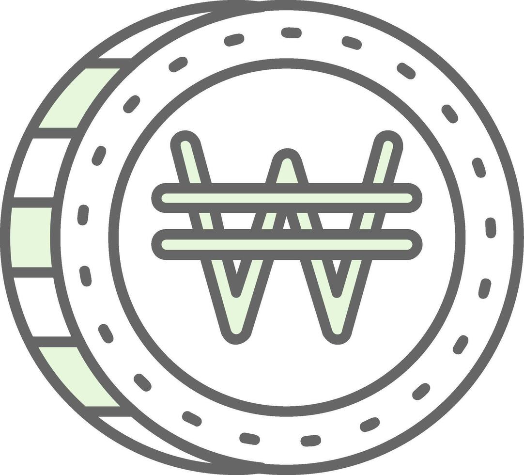 won verde ligero relleno icono vector