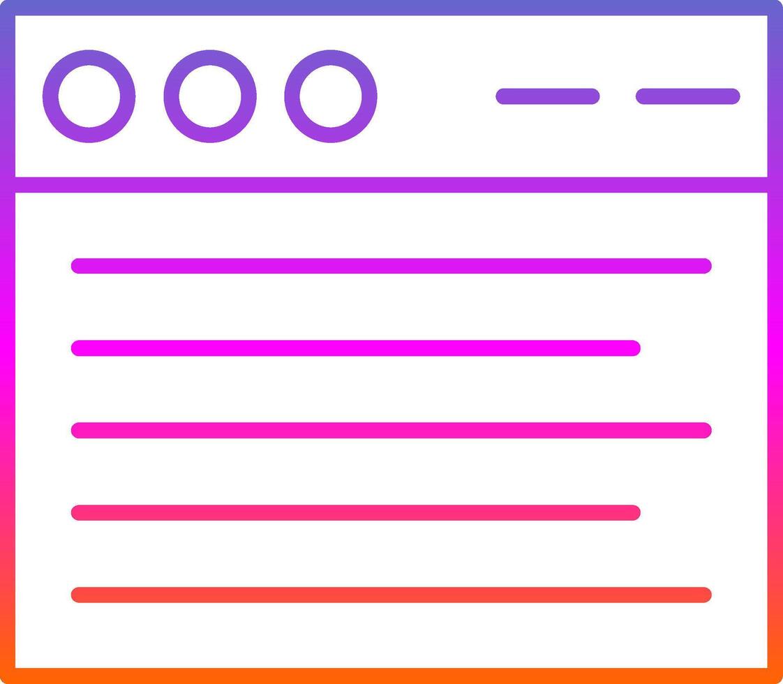 Browser Line Gradient Icon vector