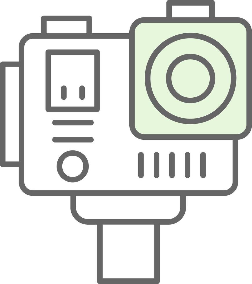 Action camera Green Light Fillay Icon vector