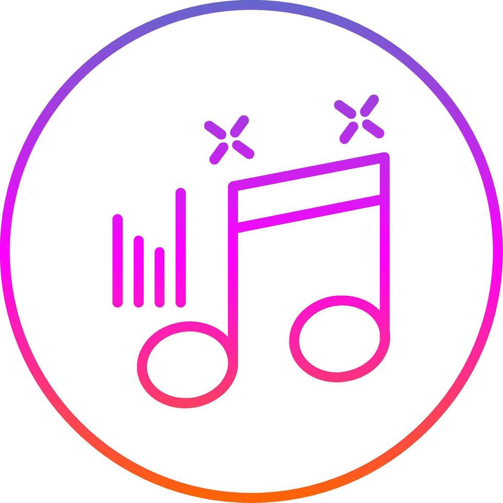 Musical Note Line Gradient Icon vector