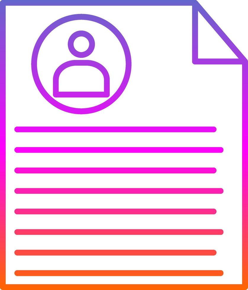Curriculum Vitae Line Gradient Icon vector