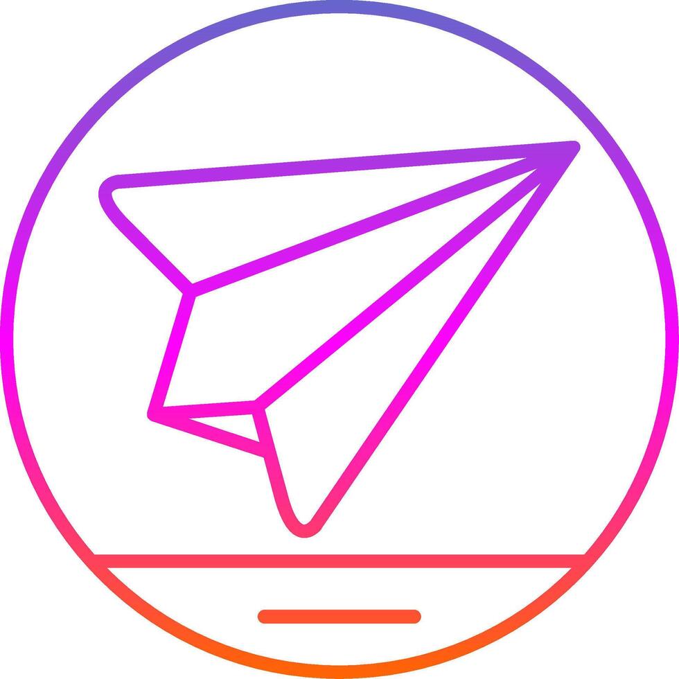 Paper Plane Line Gradient Icon vector