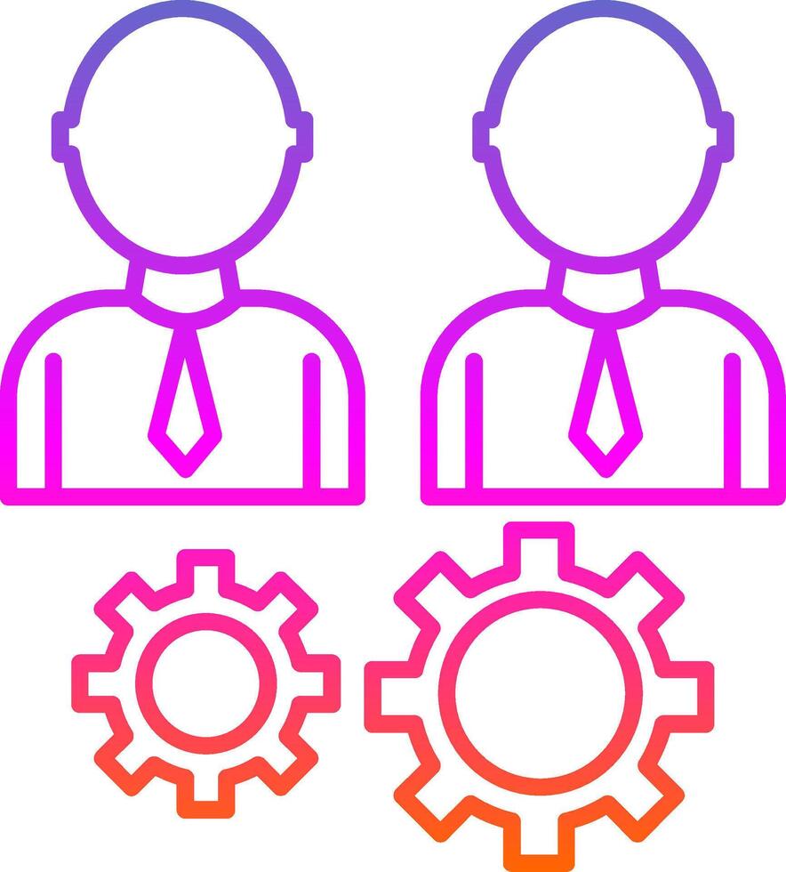 Team Management Line Gradient Icon vector