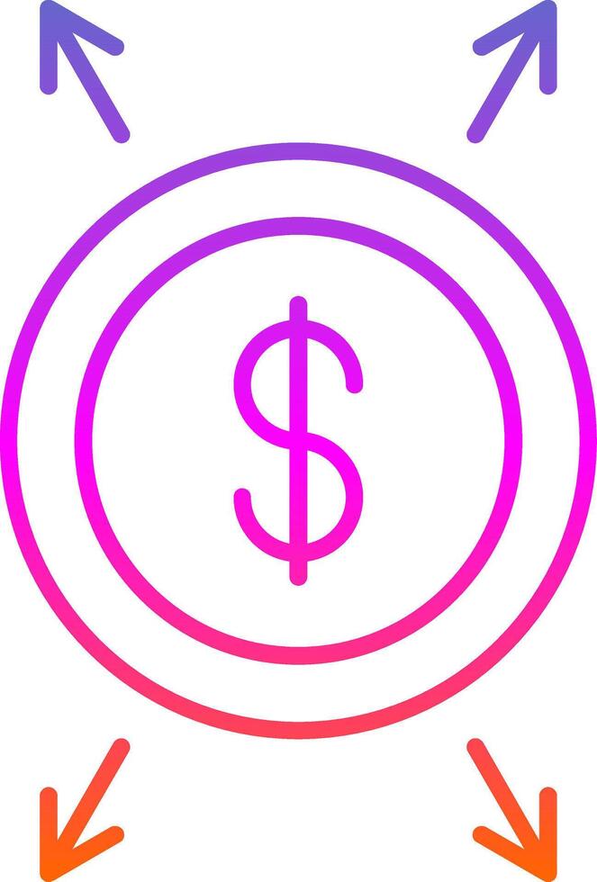 Dollar Line Gradient Icon vector