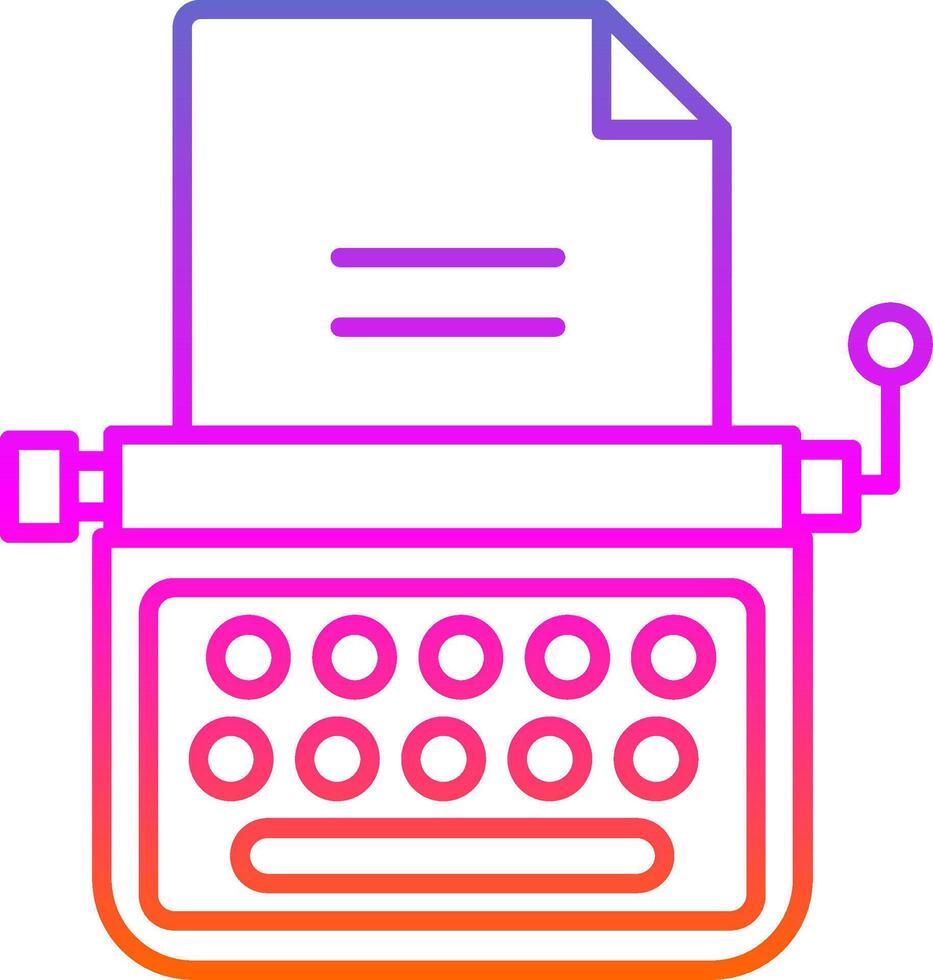 Typewriter Line Gradient Icon vector