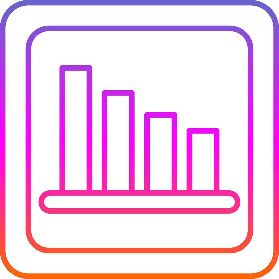 Bar Chart Line Gradient Icon vector