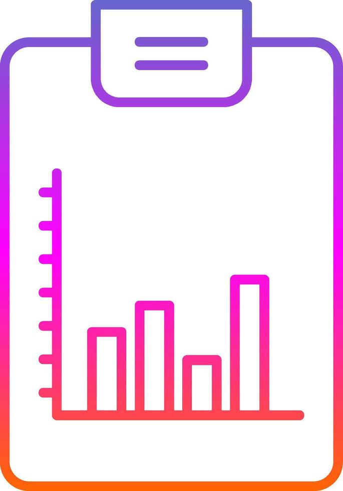 Bar Chart Line Gradient Icon vector