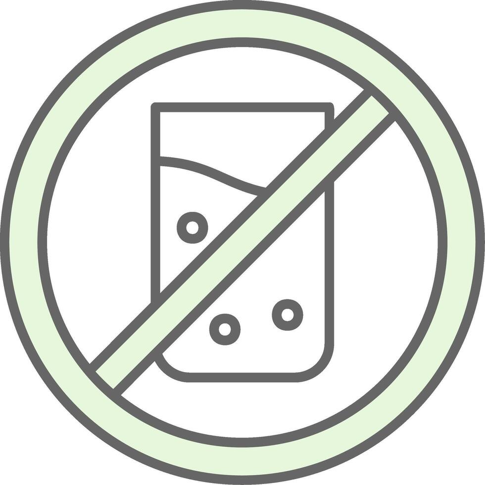 No bebida verde ligero relleno icono vector