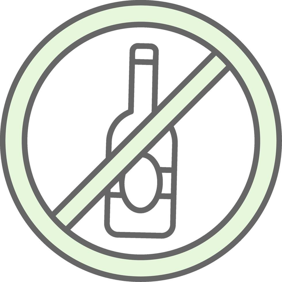 No alcohol verde ligero relleno icono vector